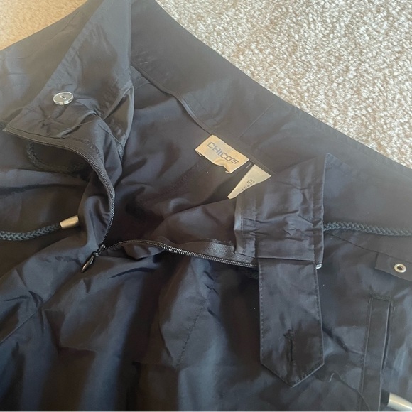 Chicos Womens Black nylon track pants Size 1.5 M / 10 Black Non-Stretch Pockets - Picture 4 of 12